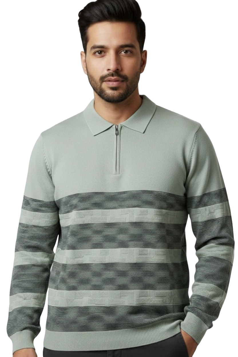 Cotton Collar Green T-shirt